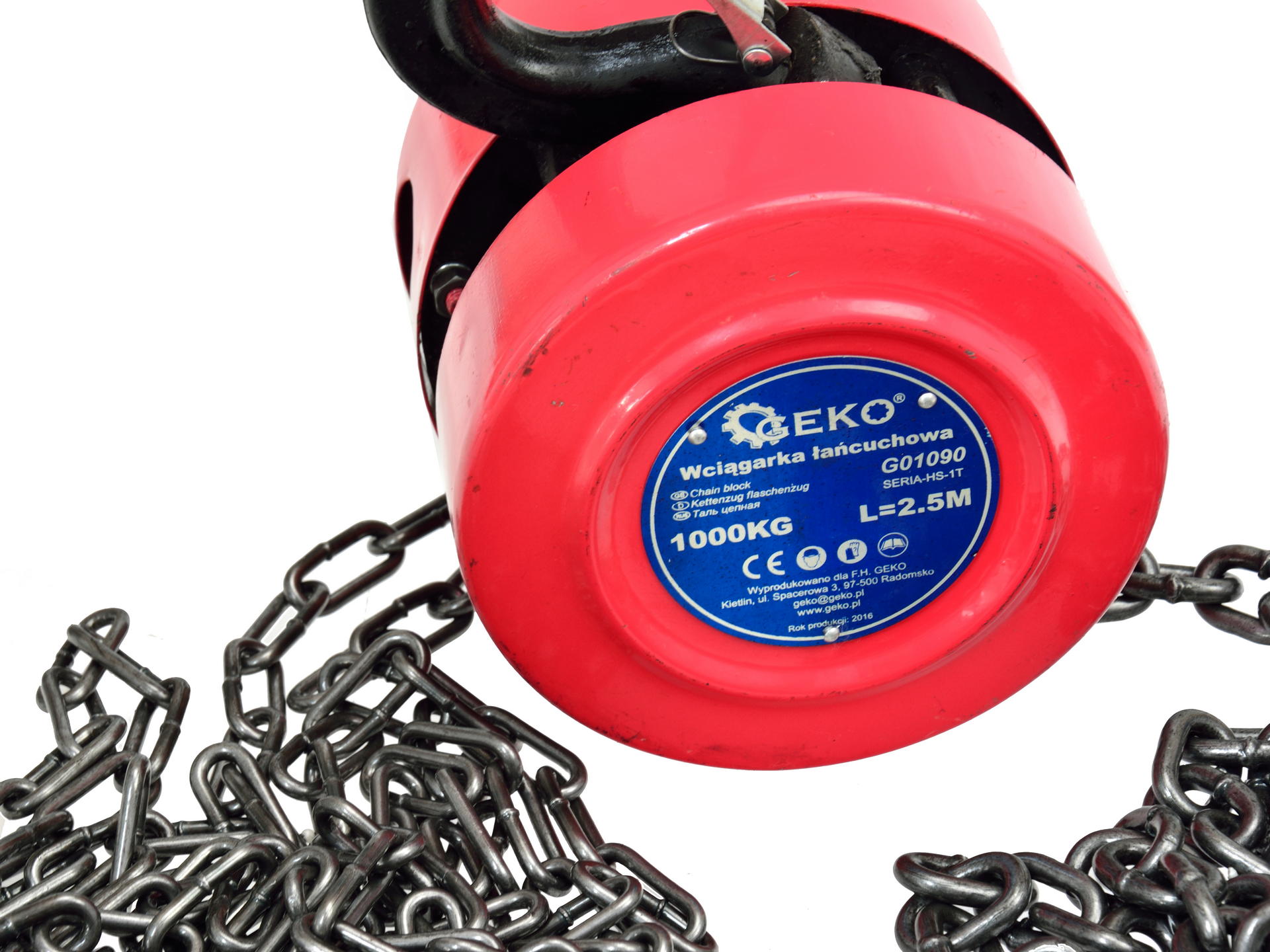 Ručný reťazový kladkostroj 1t, 2,5m Geko
