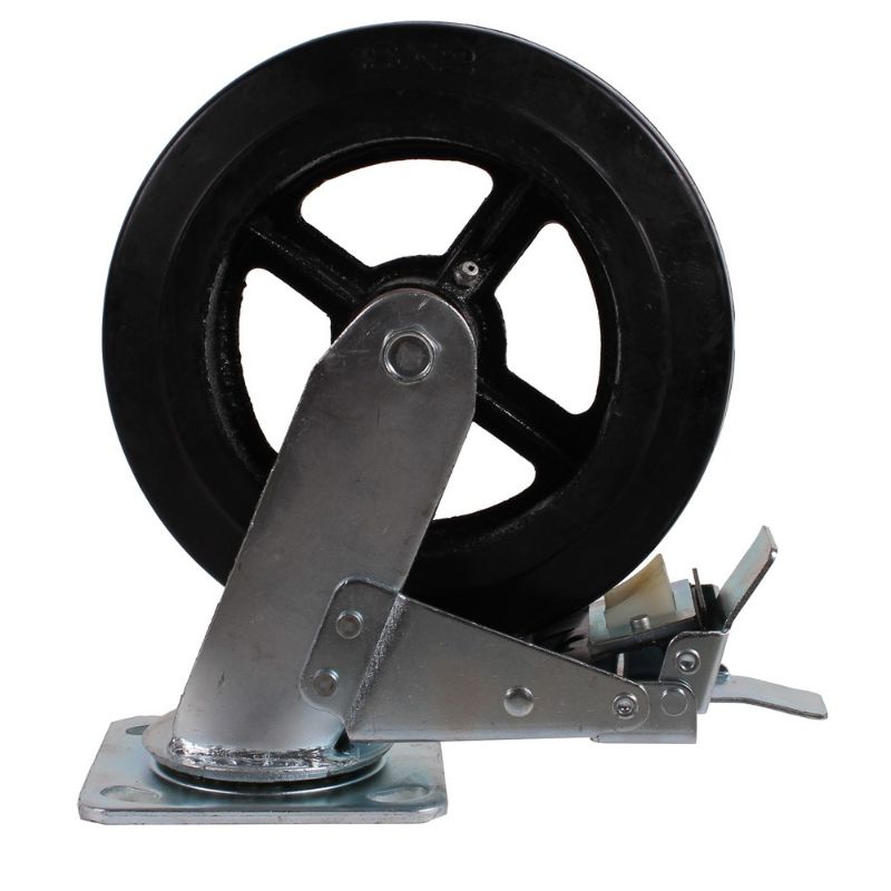 Otočné gumové koleso s dvojitou brzdou 200 x 50mm 270kg