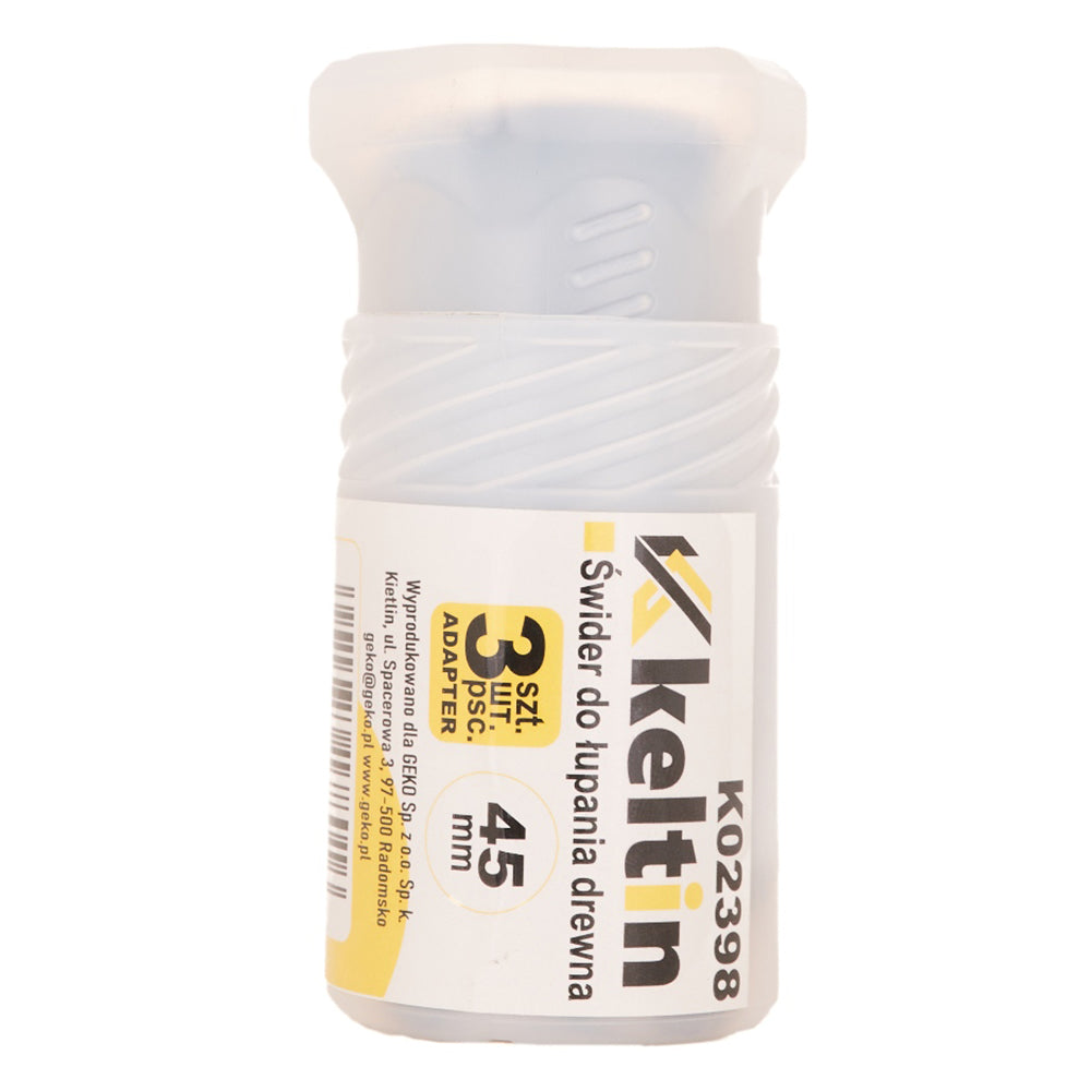 Slimákový vrták na štiepanie dreva s 3 adaptérmi 45 mm