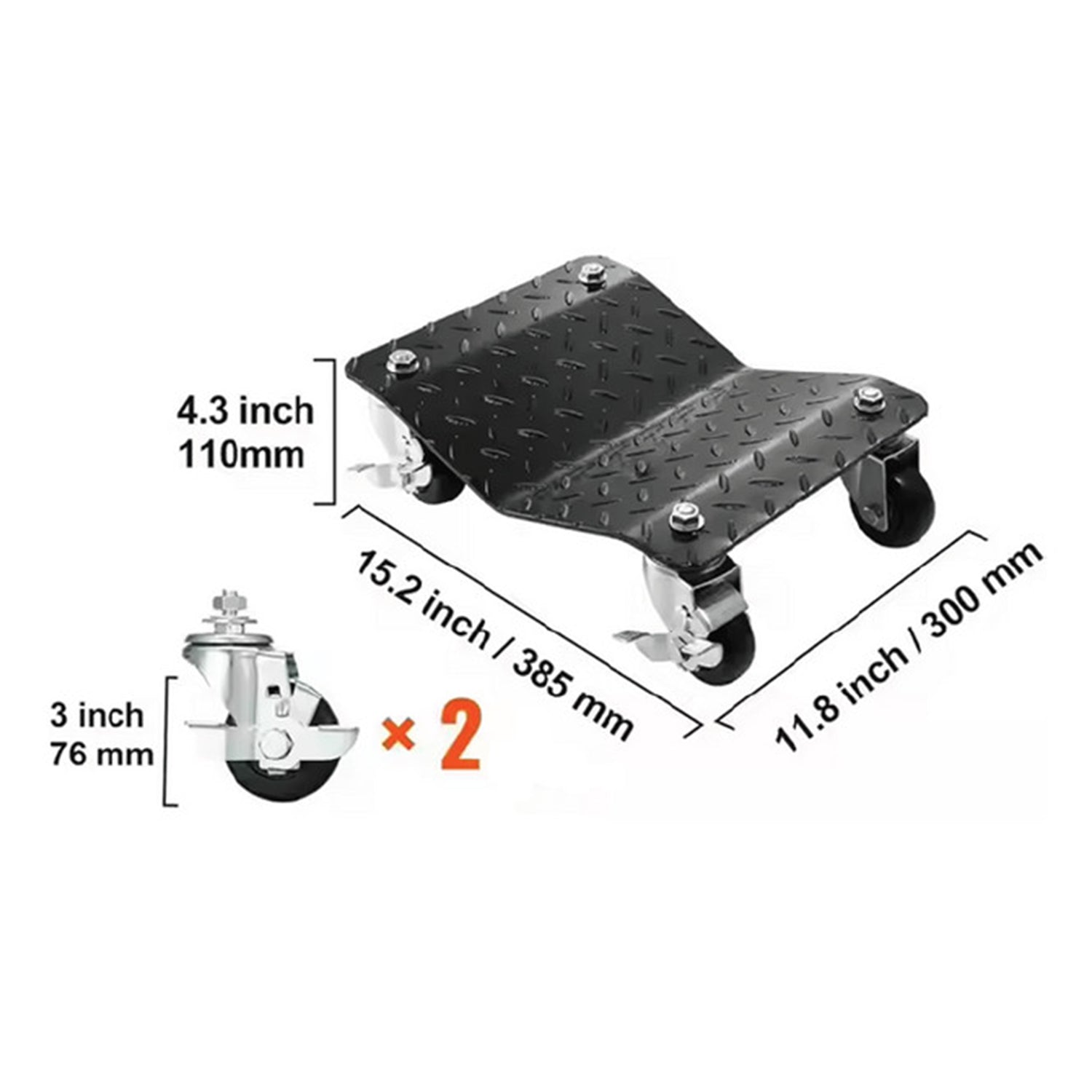 Sada manipulačných vozíkov na presun poškodených vozidiel, 2ks