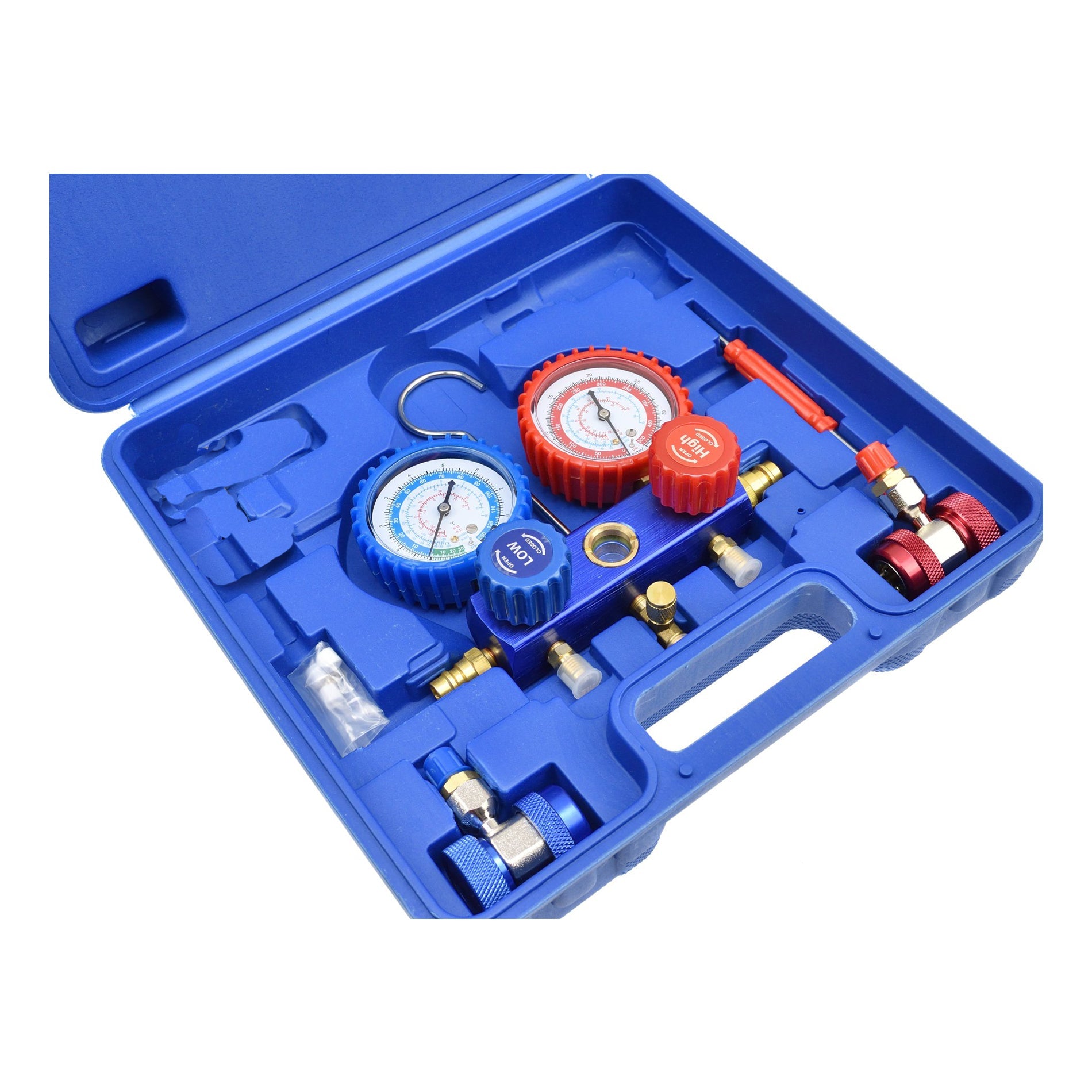 Sada na kontrolu tlaku klimatizácie, plnenie a diagnostiku klimatizačných systémov