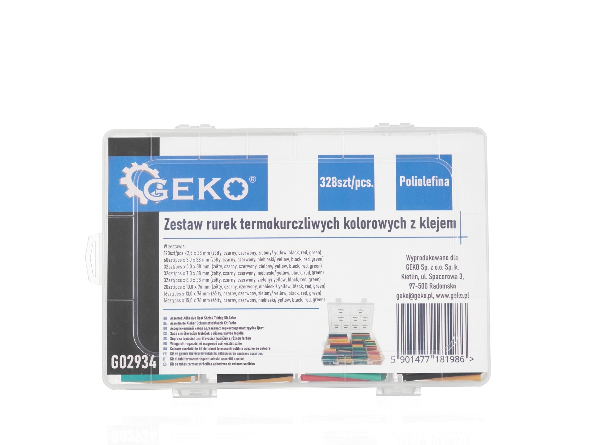 Sada teplom zmrštiteľných trubičiek 328 kusov geko