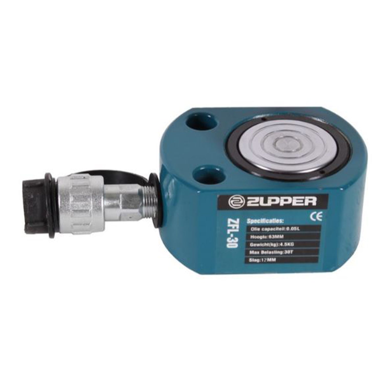 Plochý hydraulický zdvíhací valec 30t, zdvih 12mm