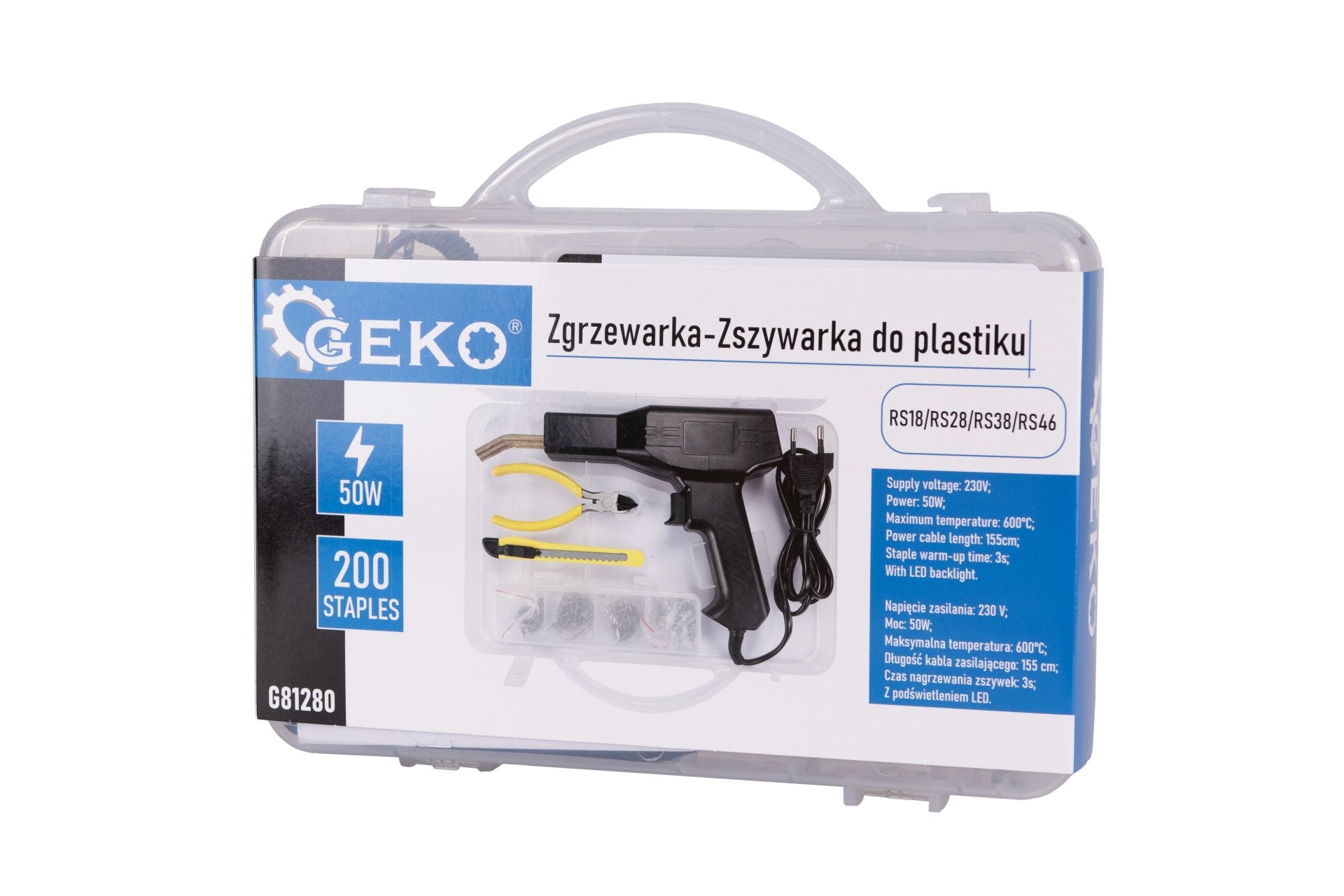 Pištoľ - zváračka na plasty s 200 sponami 50W