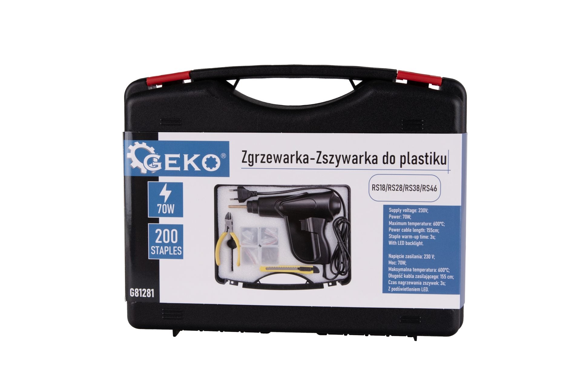 Pištoľ - zváračka na plasty s 200 sponami 70W