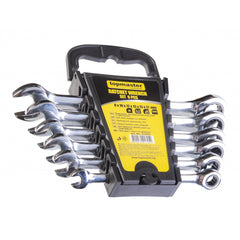 Sada kombinovaných očko-plochých kľúčov s račňou 6ks 8 -17mm Cr-V Topmaster Pro