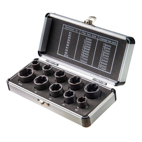 Sada 10 nástrčiek na odstraňovanie opotrebovaných skrutiek 3/8, 9–19 mm topmaster