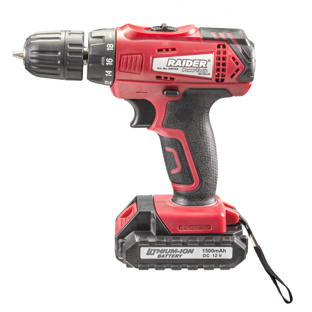 Akumulátorová vŕtačka - skrutkovač 28Nm, 12V, 2x1,5Ah Raider RD-CDL34