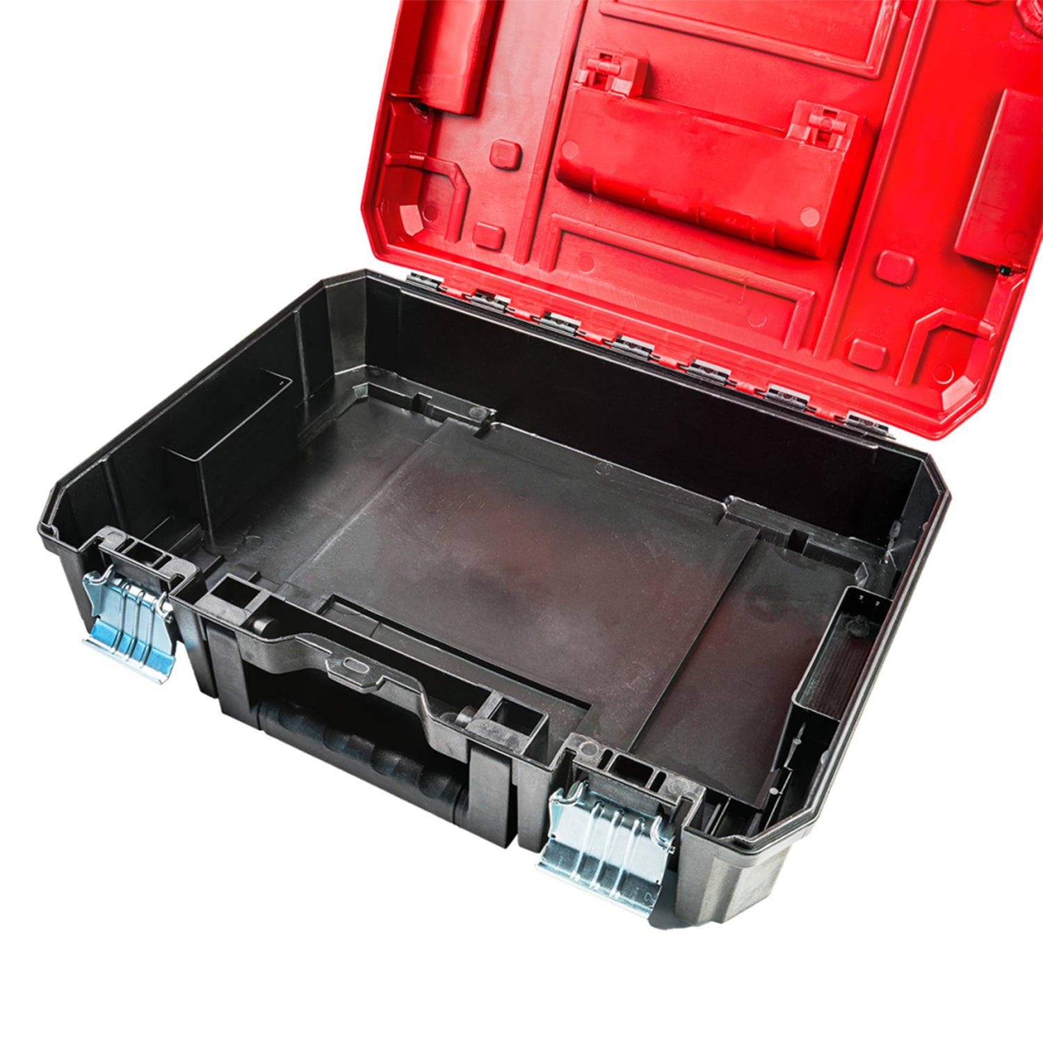 Plastový kufrík na náradie, systém Multibox, vonkajšie rozmery 44 × 33 × 14cm, Raider