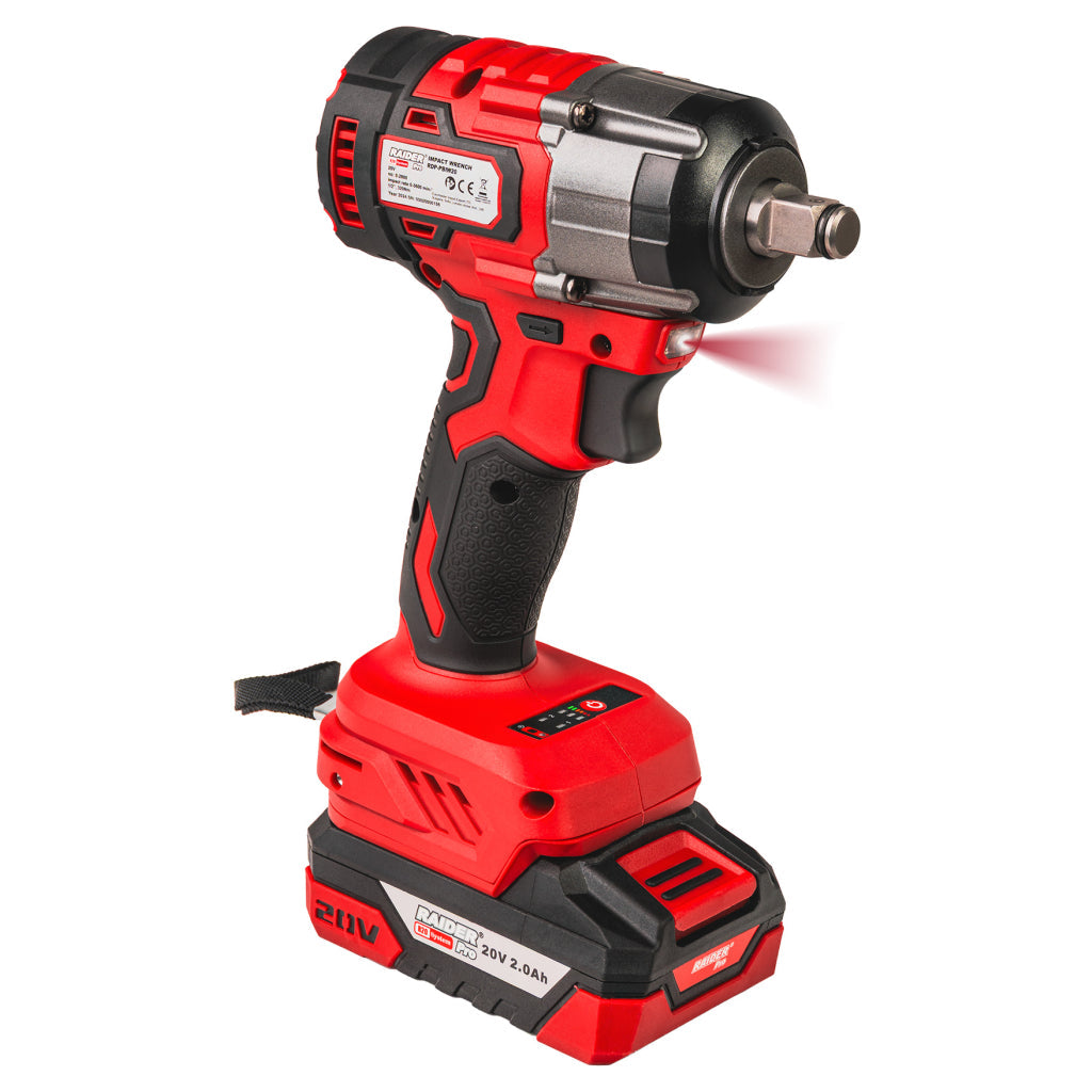 Sada: aku príklepová vŕtačka 44 Nm + rázový uťahovač 1/2", 320 Nm, 2× akumulátor 2 Ah – Raider Pro