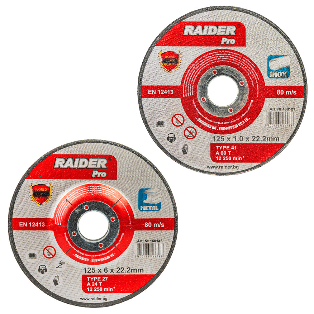 Uhlová brúska 125 mm s akumulátorom r20 4 ah, 2 rezné kotúče a plastový kufor raider pro