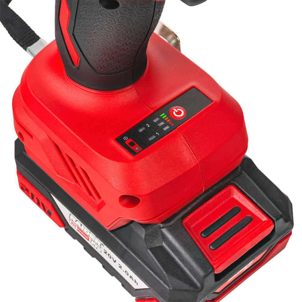 Sada: aku príklepová vŕtačka 44 Nm + rázový uťahovač 1/2", 320 Nm, 2× akumulátor 2 Ah – Raider Pro