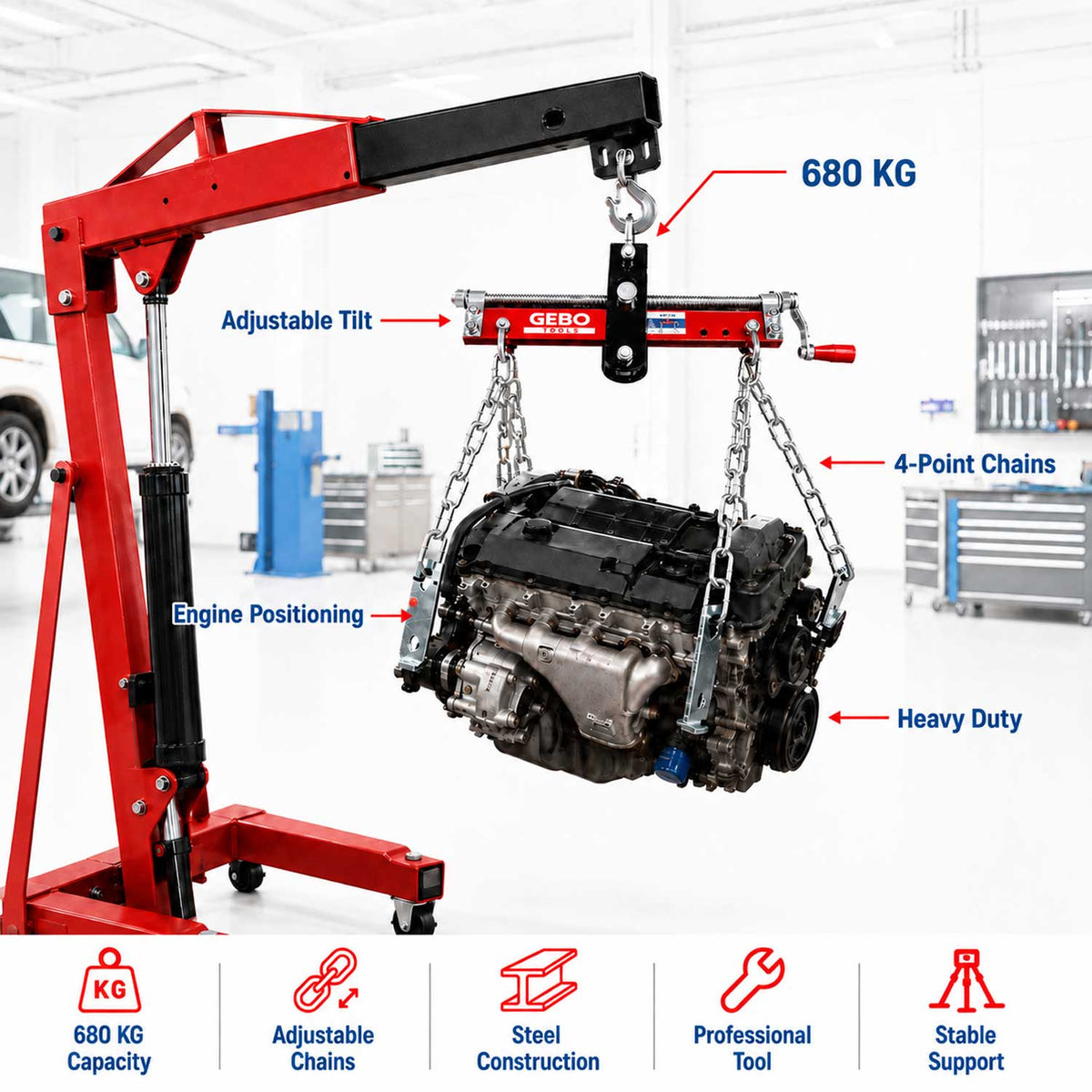 Vyvažovací nosník - balansér 680kg, Gebo Tools