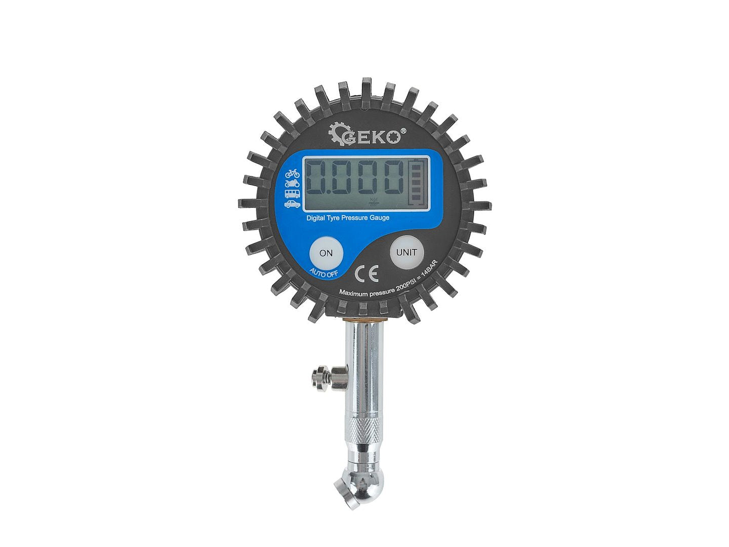 Digitálny manometer na kontrolu tlaku pneumatík GEKO