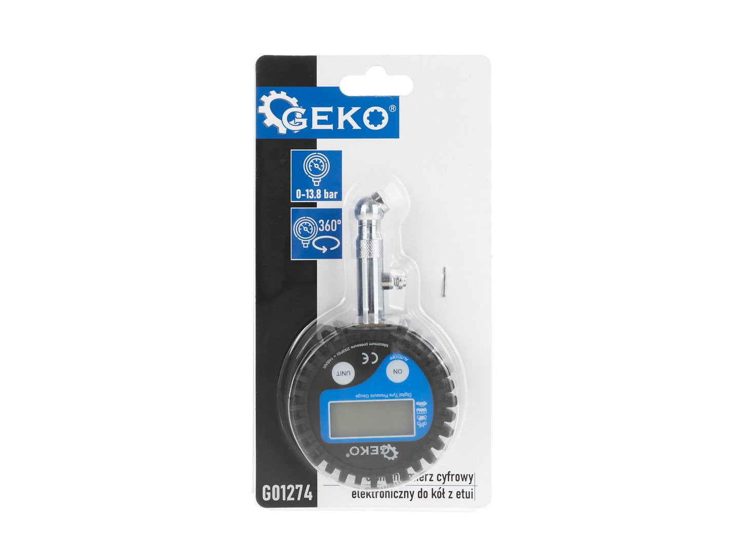 Digitálny manometer na kontrolu tlaku pneumatík GEKO