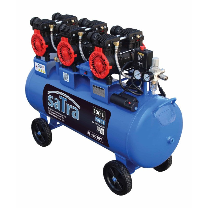 Tichý bezolejový kompresor s nízkou hlučnosťou 100l 3400W Satra