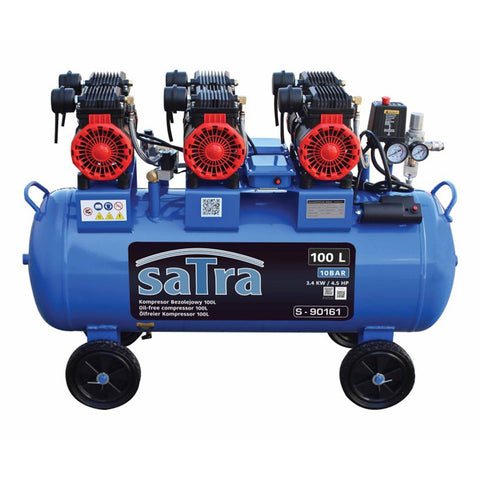 Tichý bezolejový kompresor s nízkou hlučnosťou 100l 3400W Satra
