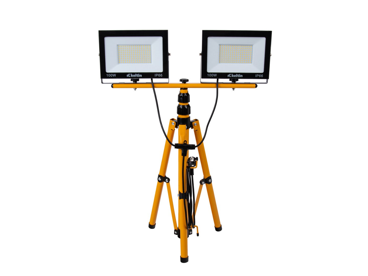 LED pracovná lampa 2 × 100W, 6500K, s nastaviteľným statívom