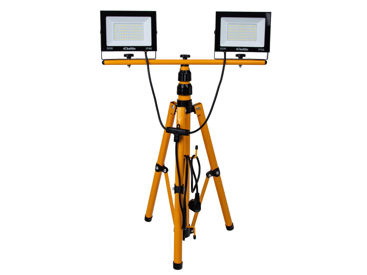 LED pracovná lampa 2 × 50W, 6500K, s nastaviteľným statívom