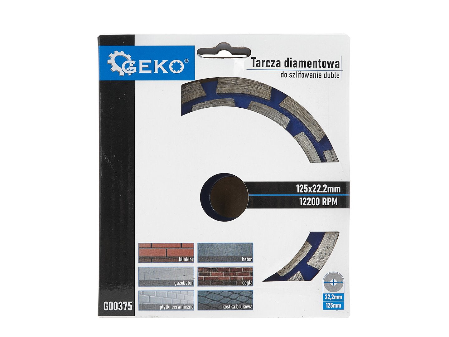 Segmentový diamantový kotúč 125mm, na brúsenie betónu, granitu, mramoru, 5mm, 125x22,2mm Geko