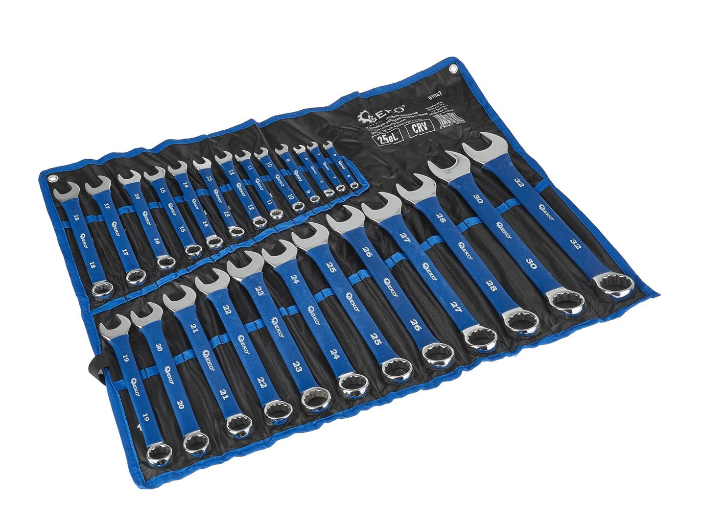 Sada 25 kombinovaných pevných očkových kľúčov s pogumovanou protišmykovou rukoväťou 6 - 32mm