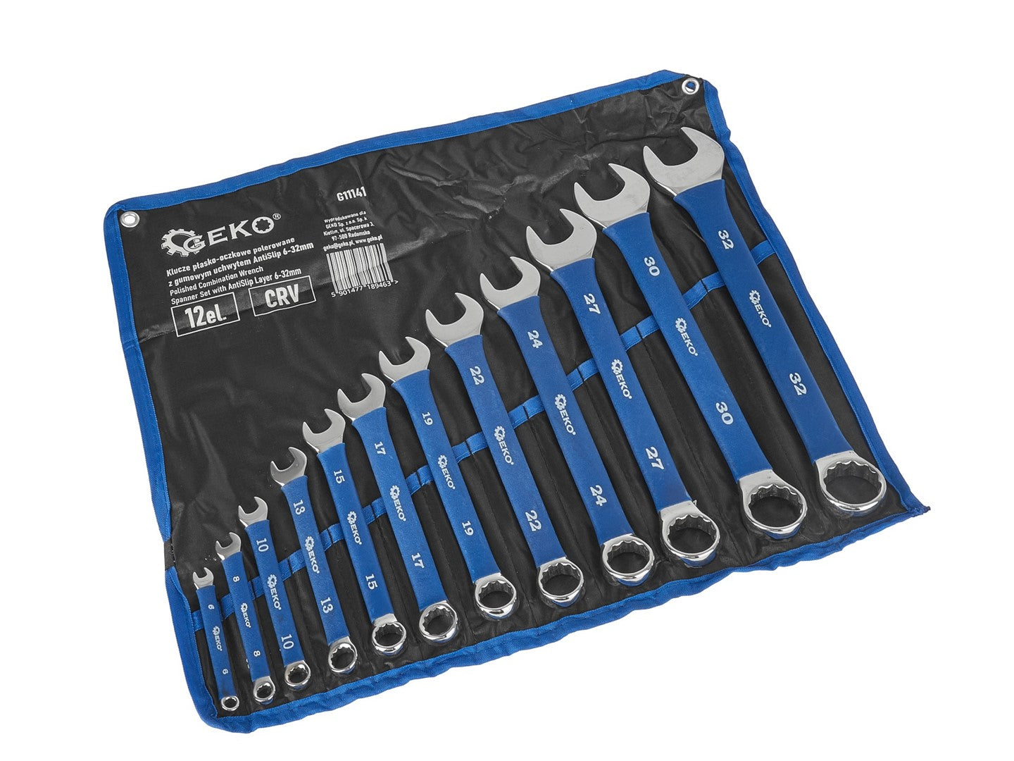 Sada 12 kombinovaných očkoplochých kľúčov s pogumovanou rukoväťou 6 - 32mm