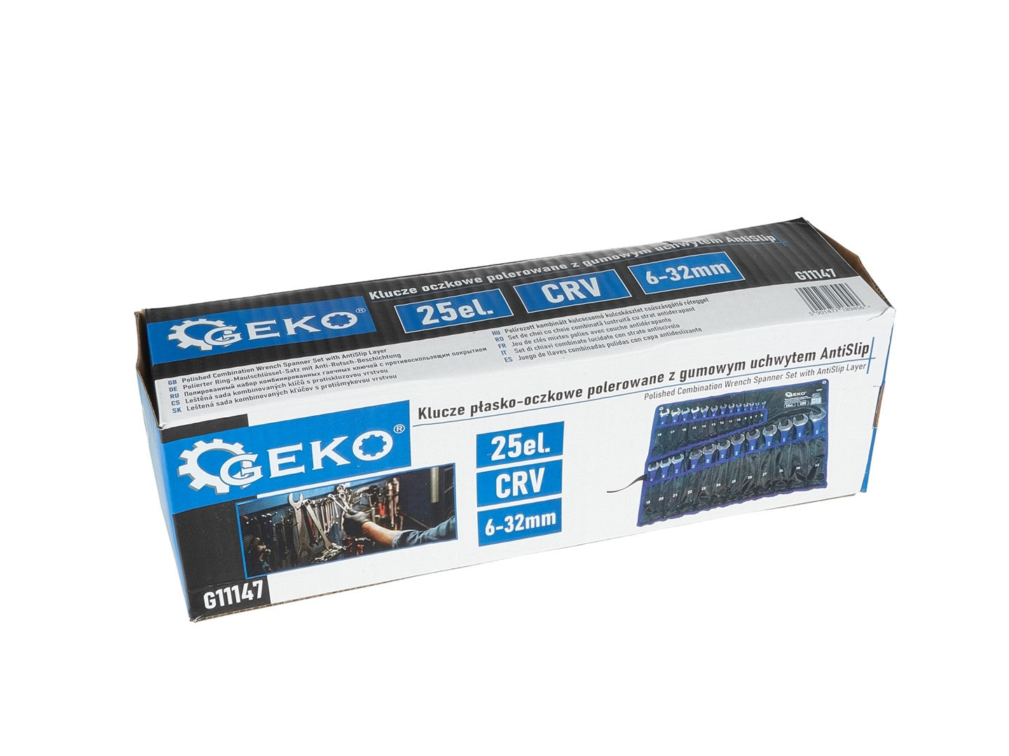 Sada 25 kombinovaných pevných očkových kľúčov s pogumovanou protišmykovou rukoväťou 6 - 32mm