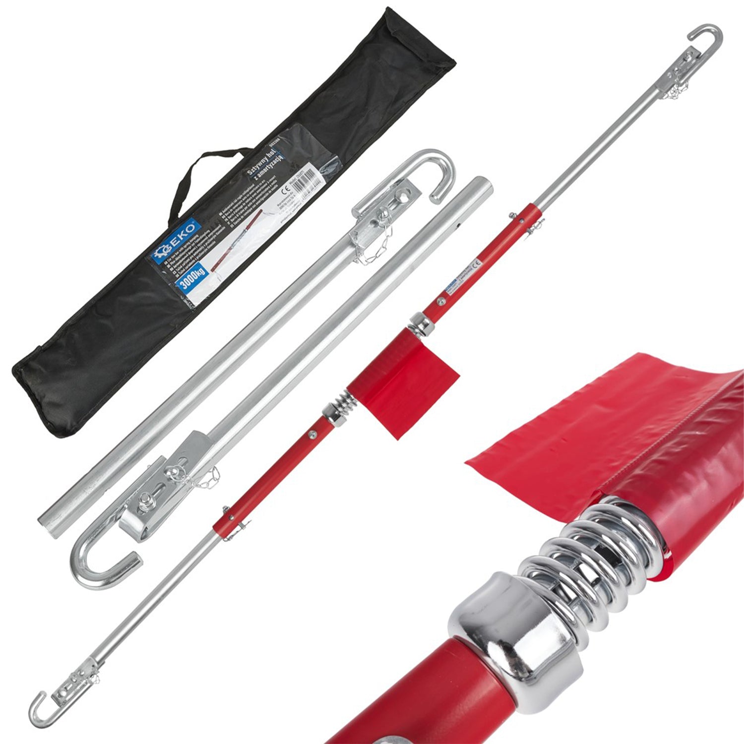 Ťažná tyč pre auto, tlmenie nárazov pomocou pružiny, 3 t 3000 kg 180 cm