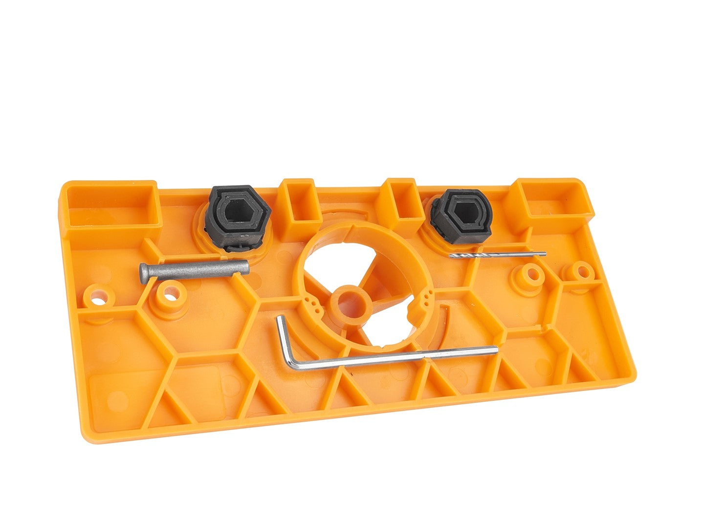 Súprava šablón a vodidiel na vŕtanie a frézovanie závesových otvorov, 5 kusov