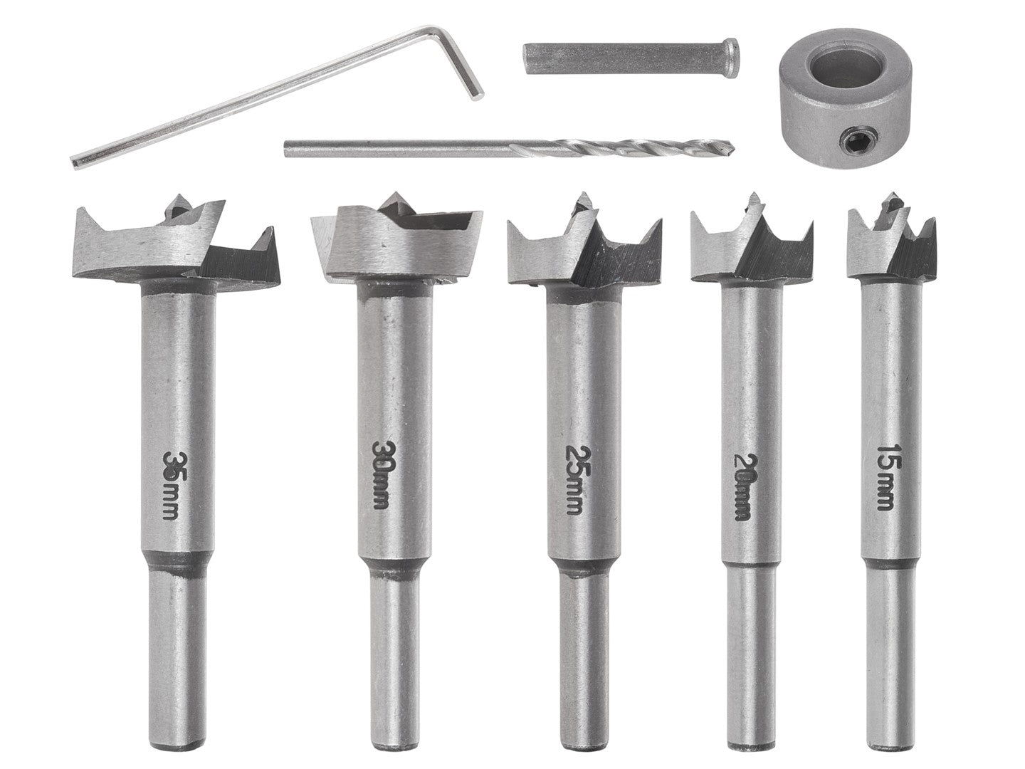 Súprava šablón a vodidiel na vŕtanie a frézovanie závesových otvorov, 5 kusov