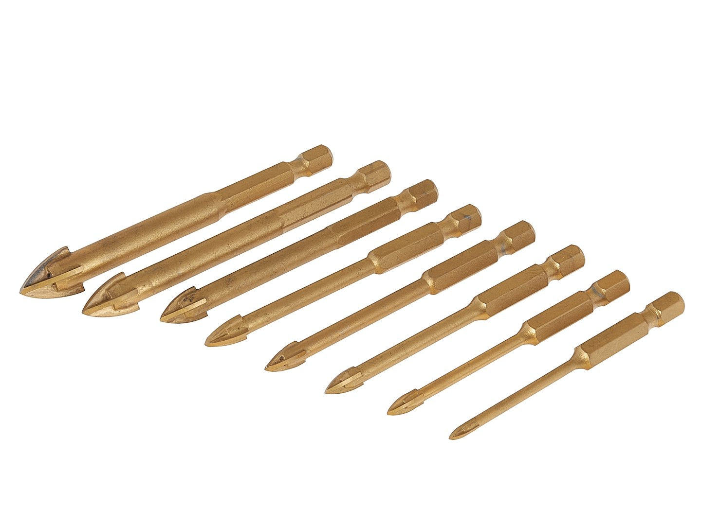 Súprava vrtákov na sklo a keramiku hex 3–12mm 8 dielov GEKO