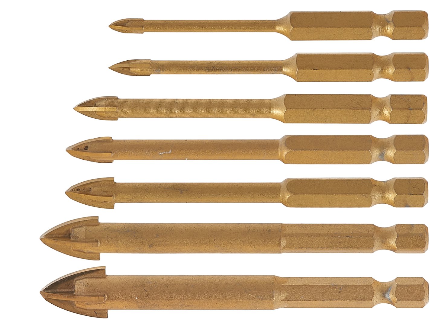 Súprava vrtákov na sklo a keramiku hex 3–12mm 8 dielov GEKO