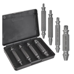 Sada 4 obojstranných vyťahovačov na opotrebované a poškodené skrutky