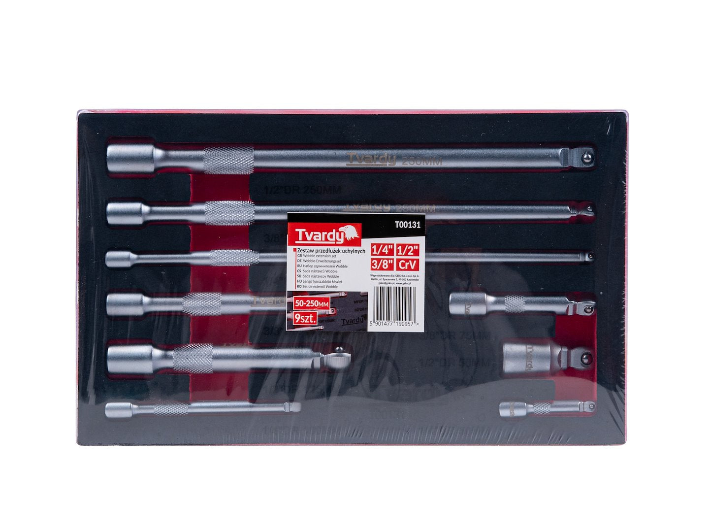 Sada 9 kĺbových predĺžení 1/4'' 3/8'' 1/2'' Cr-V