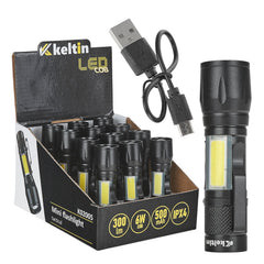 Mini vrecková LED COB baterka - lampa, 10W, 500mAh, 500lm