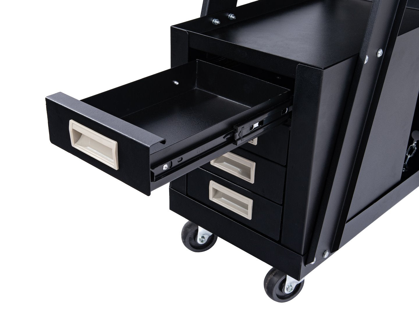 Vozík na zvárací prístroj s rukoväťou a 4 zásuvkami