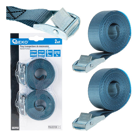 Sada 2 upínacích popruhov 25mm x 3m, 250kg