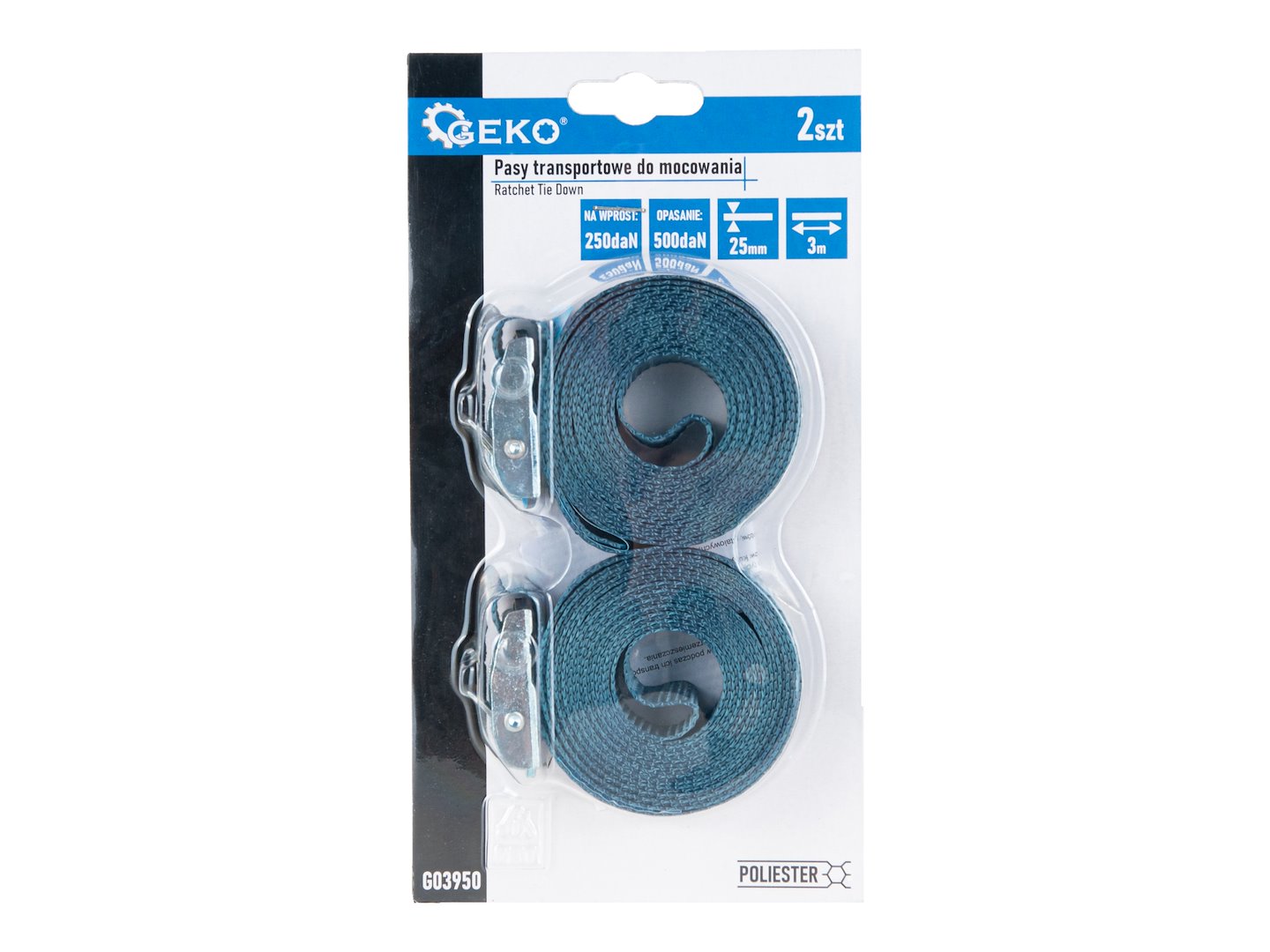 Sada 2 upínacích popruhov 25mm x 3m, 250kg