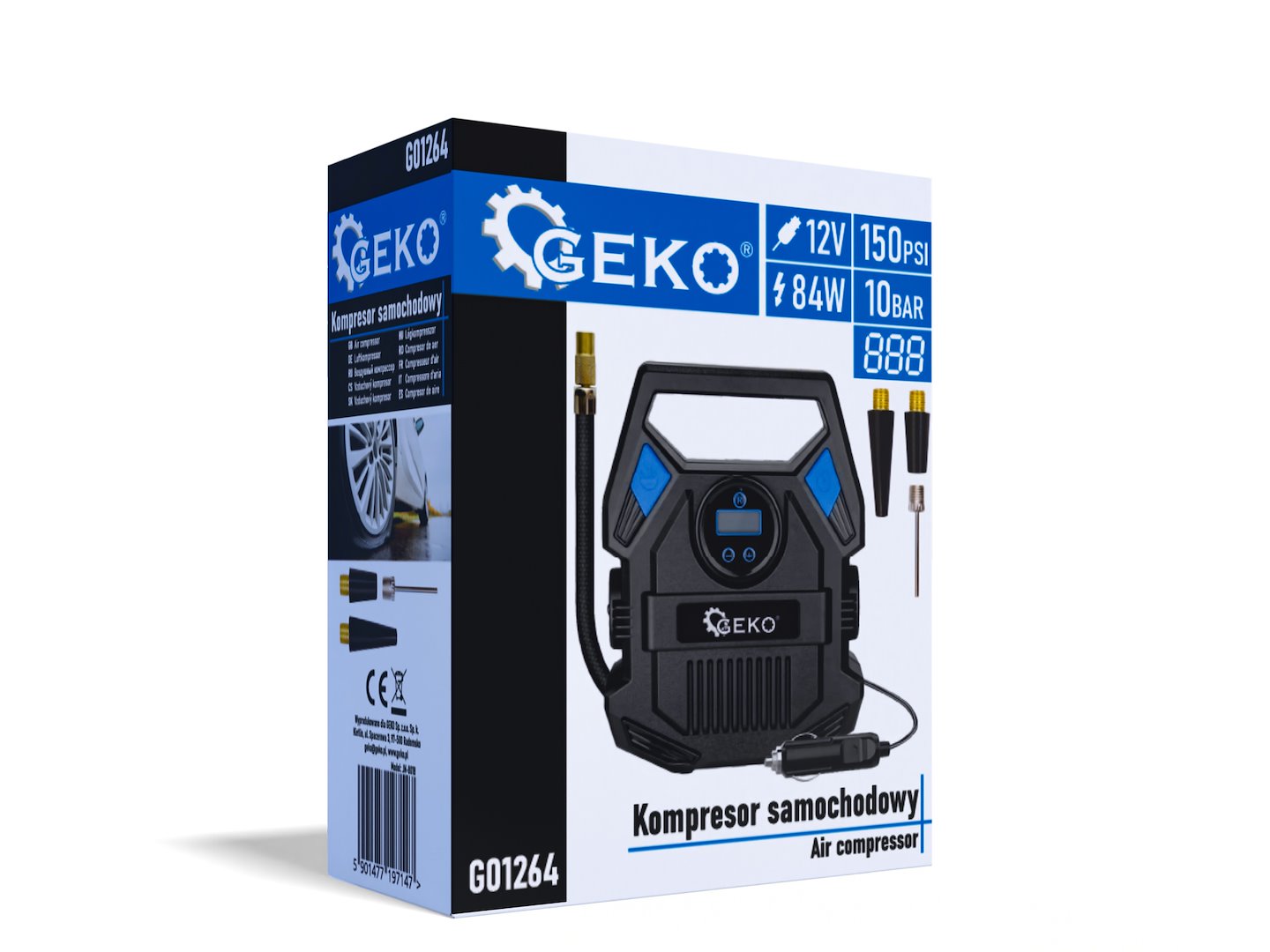 Prenosný auto kompresor s napájaním 12V, 84W