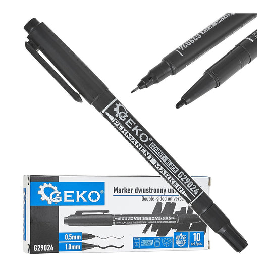 Čierny univerzálny permanentný popisovač - označovač - fixa s dvoma hrotmi