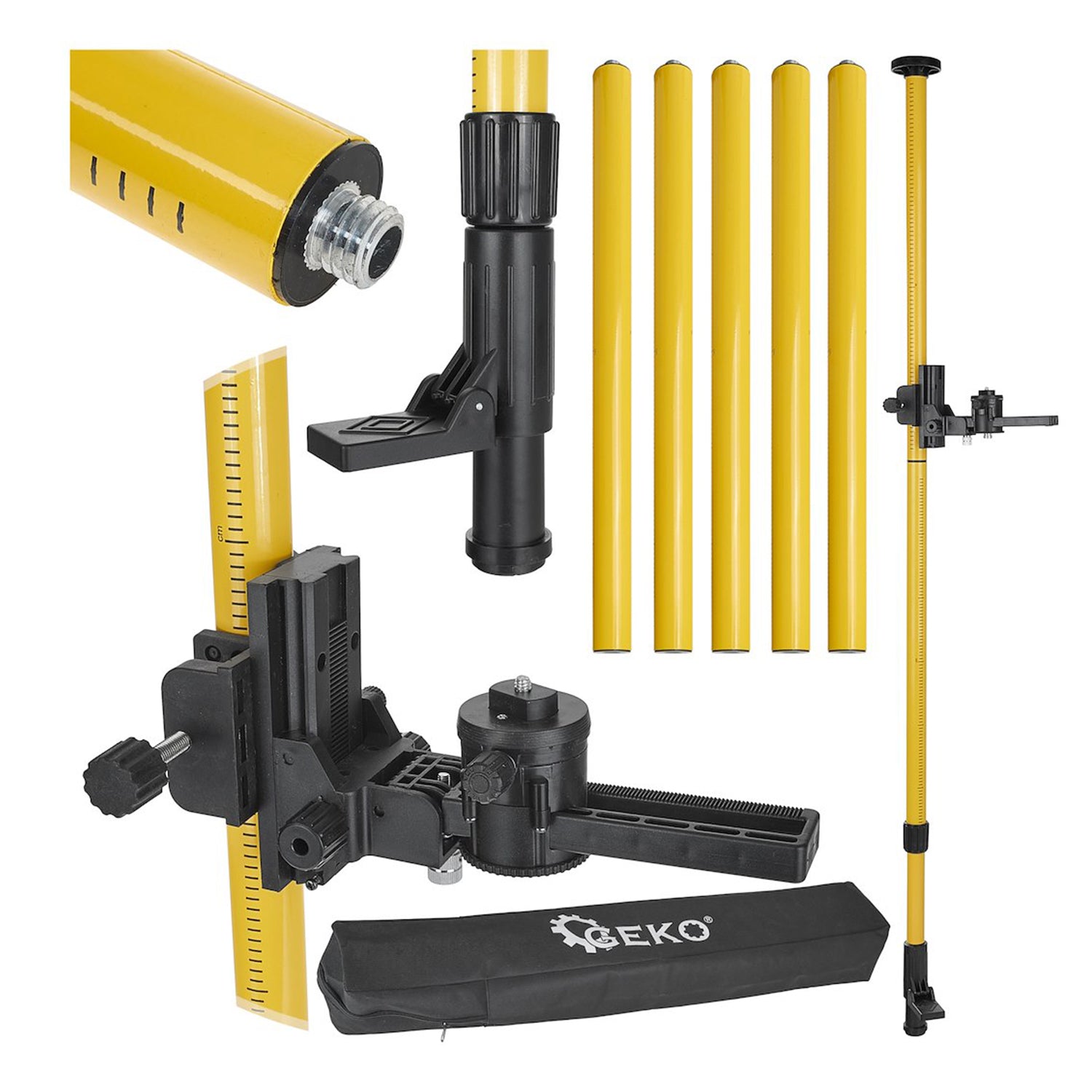 Teleskopický stojan pre laserovú niveláciu, rozťažiteľný 4.2 m, GEKO