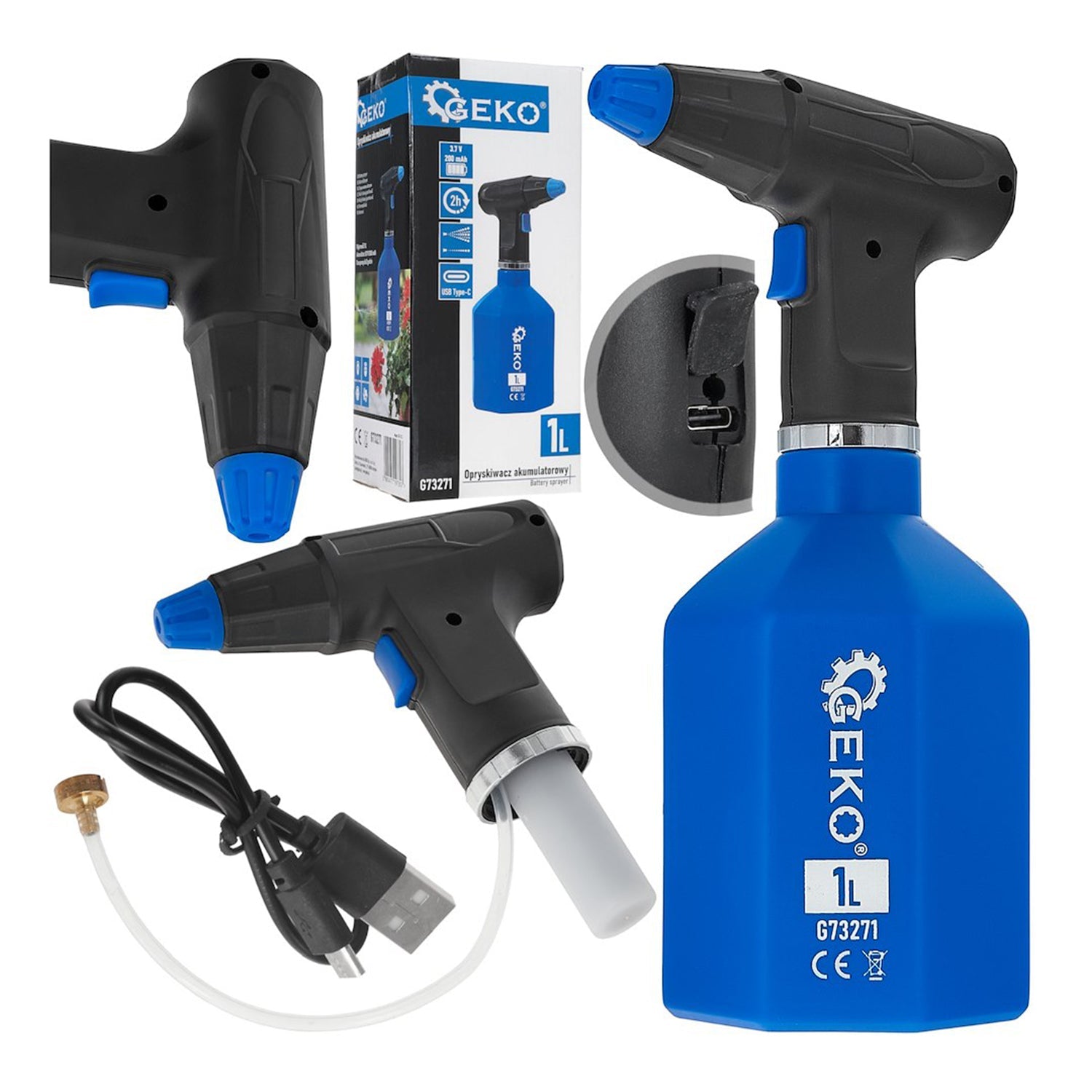 Elektrický postrekovač 1l s akumulátorom usb-c