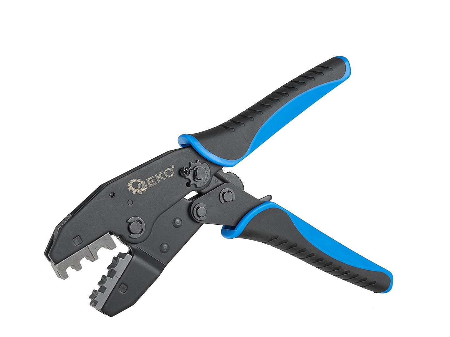 Kliešte na krimpovanie koncoviek a spojok s 5 vymeniteľnými hlavami GEKO