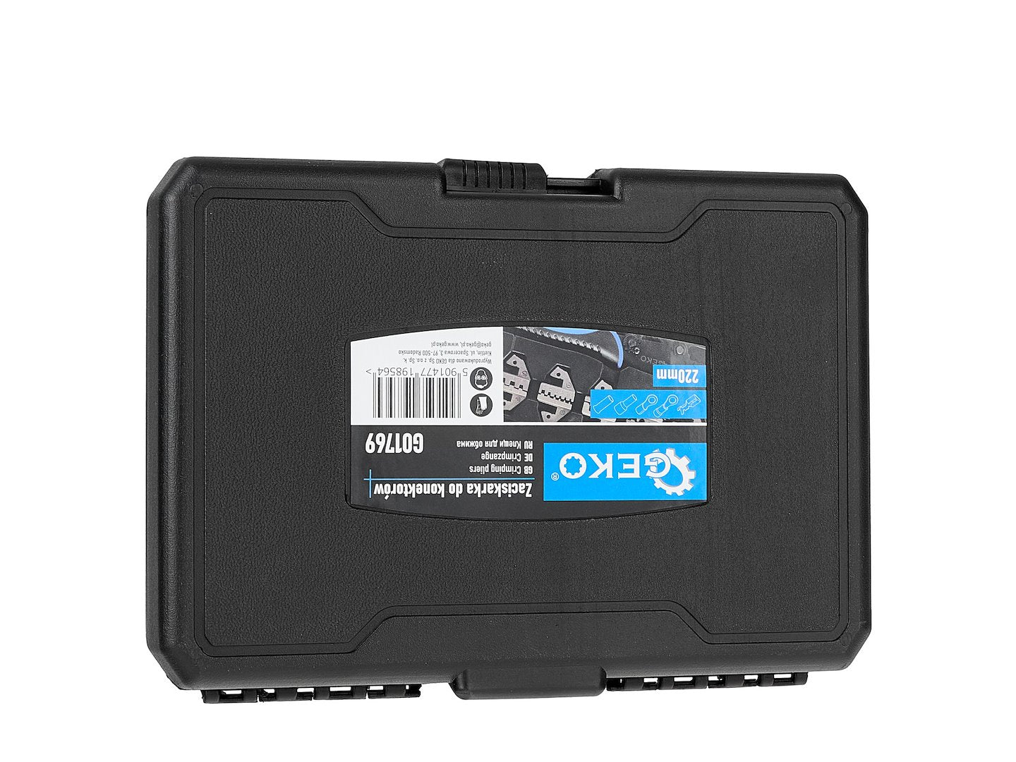 Kliešte na krimpovanie koncoviek a spojok s 5 vymeniteľnými hlavami GEKO