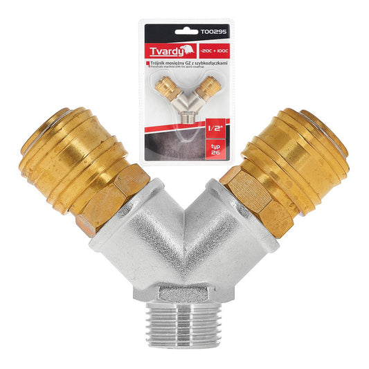 Rozvádzač vzduchu 1/2'', s 2 výstupmi a rýchlospojkami