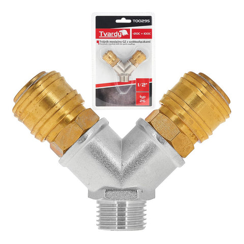 Rozvádzač vzduchu 1/2'', s 2 výstupmi a rýchlospojkami