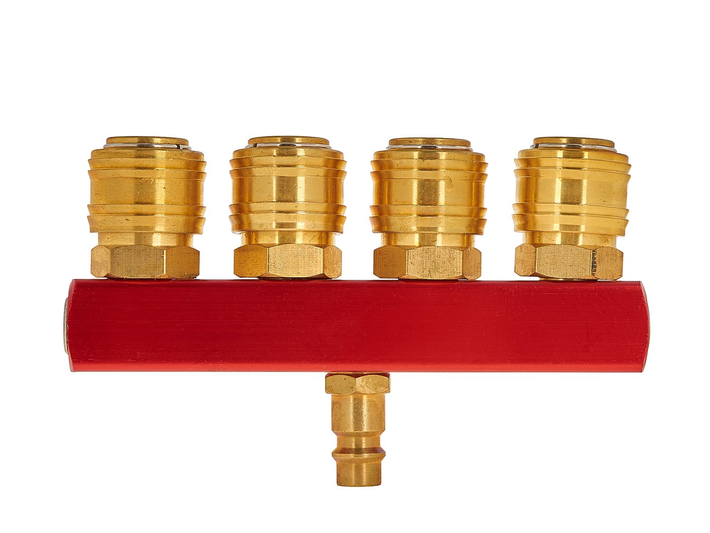 Rozvádzač vzduchu so 4 výstupmi a rýchlospojkami 1/4''