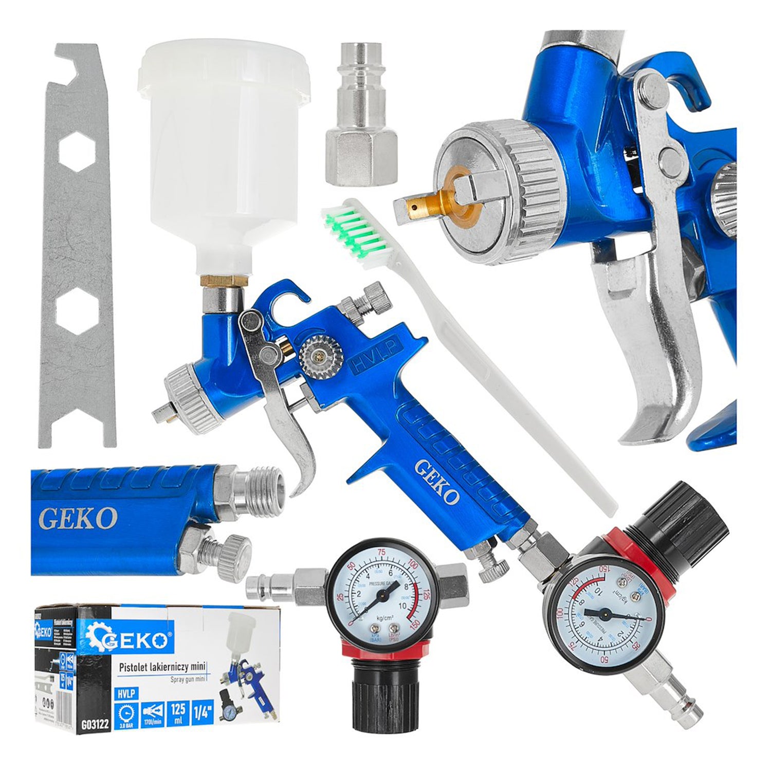 Mini striekacia pištoľ 125ml, 0,8mm, HVLP, s regulátorom tlaku