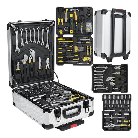 Hliníkový kufor na kolieskach vybavený náradím 187 dielov