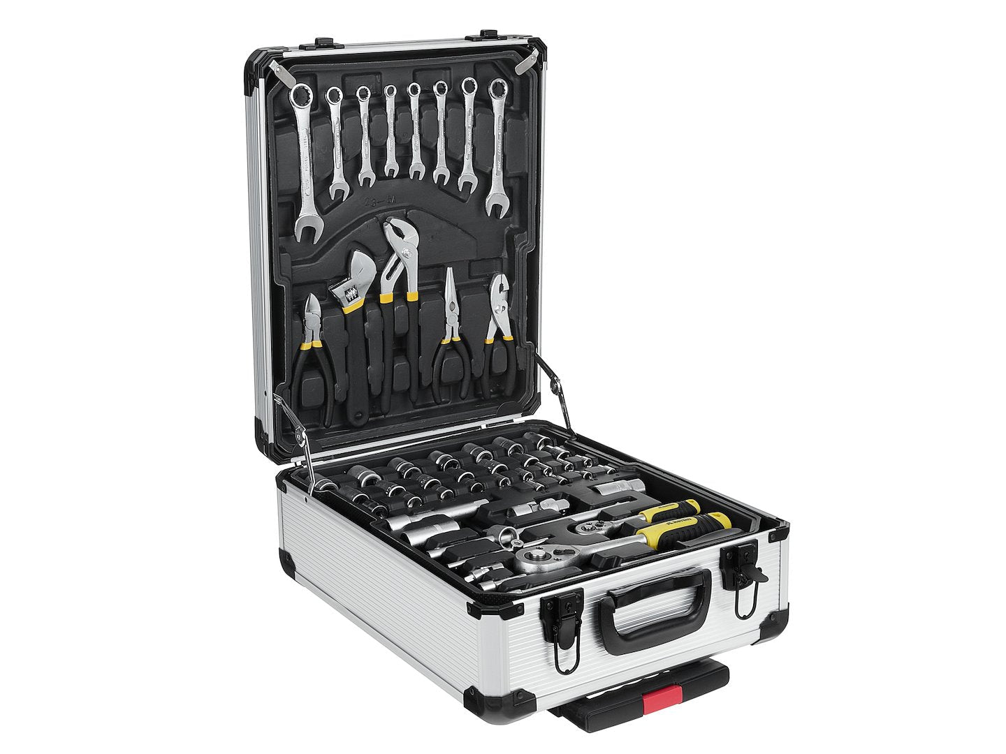 Hliníkový kufor na kolieskach vybavený náradím 187 dielov